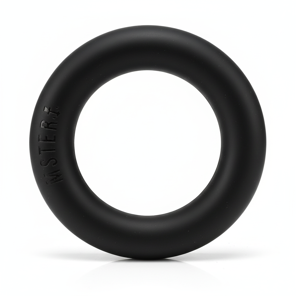 Black ring with 'Mister' branding on a white background cockring