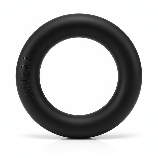 Black ring with 'Mister' branding on a white background cockring