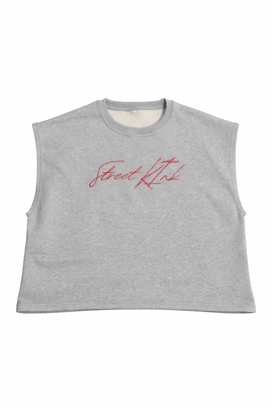 Cropped Cotton Fleece Vest mens