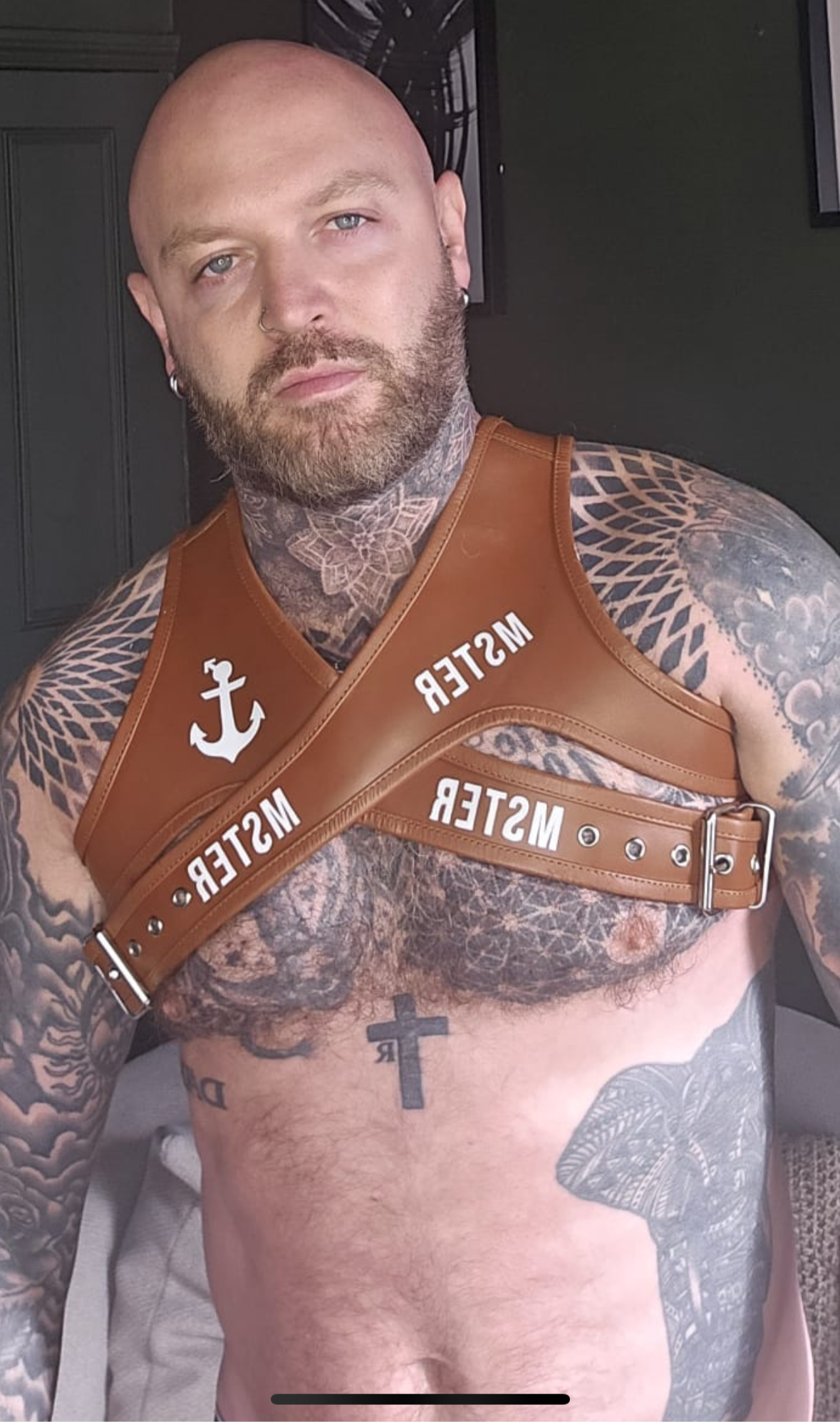 PRE ORDER - Men's Fetish Harness Tan Genuine Leather