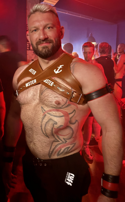 PRE ORDER - Men's Fetish Harness Tan Genuine Leather